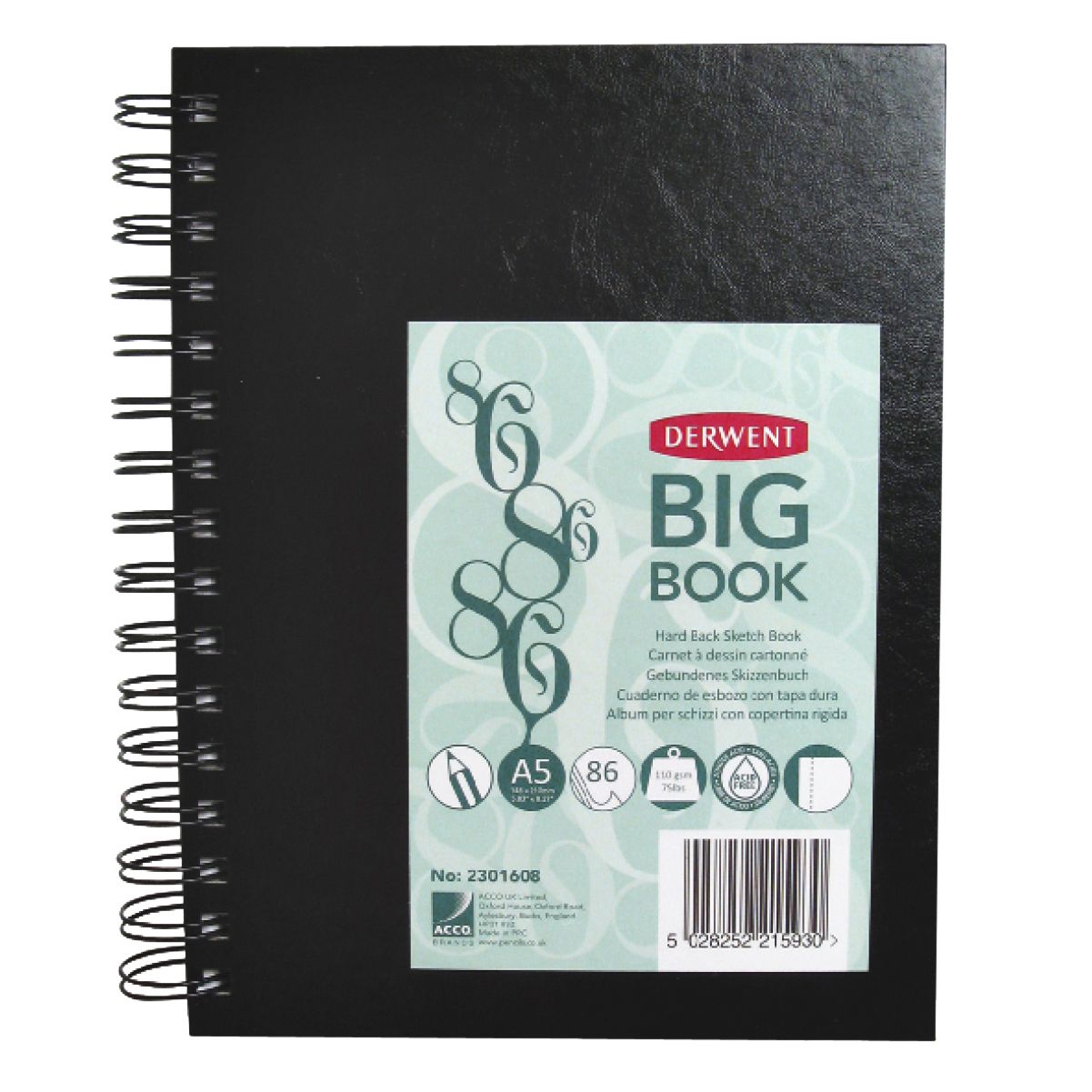 Derwent - Cuaderno de bocetos Big Book A5 tapa dura