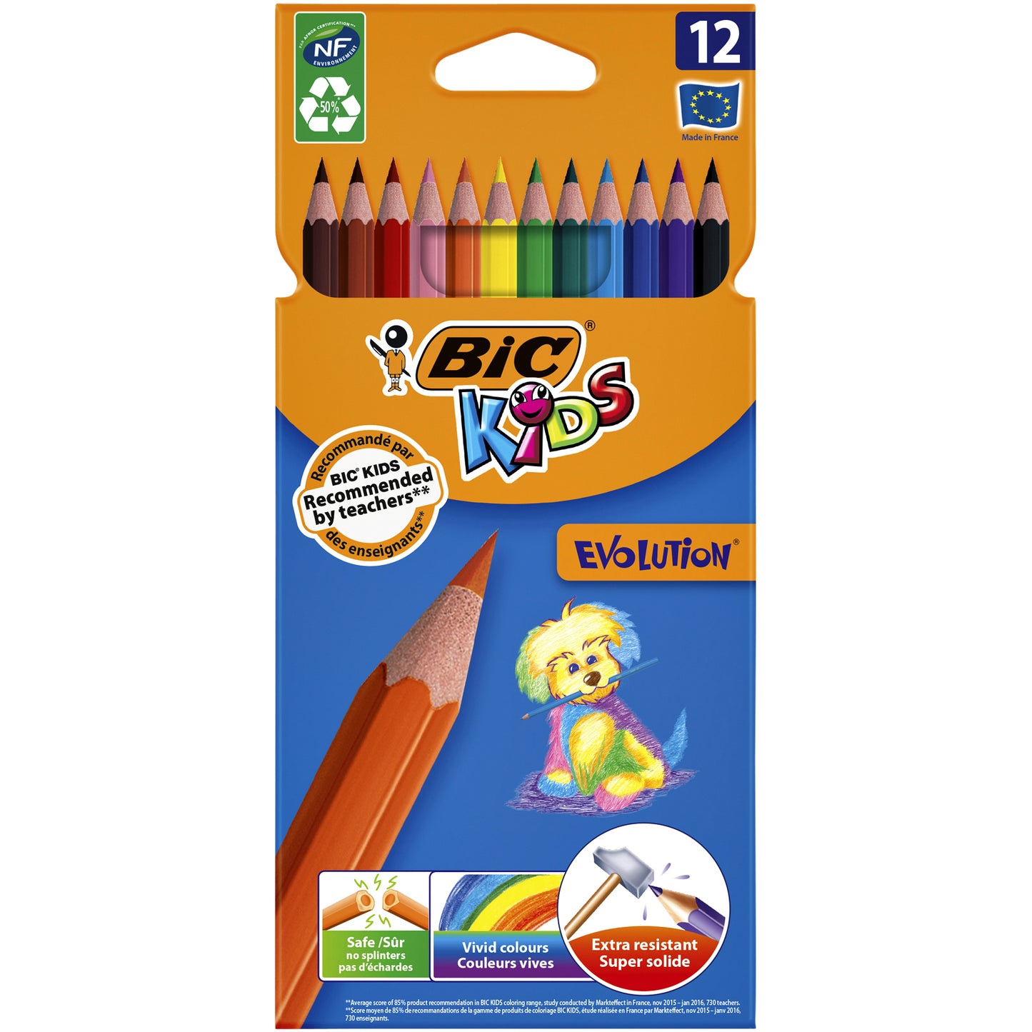 BIC Kids - Lápices de Colores Kids Evolution surtido estuche de 12 piezas