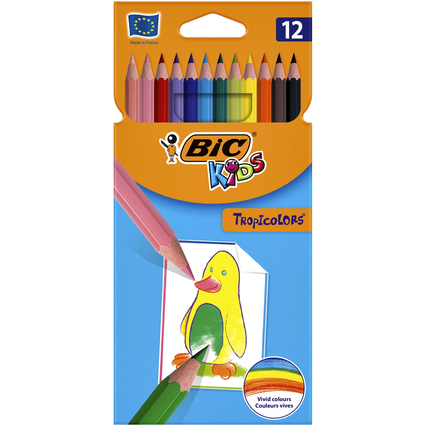 Bickids - Lapices de colores tropicolors 12uds surtidos | 12 piezas