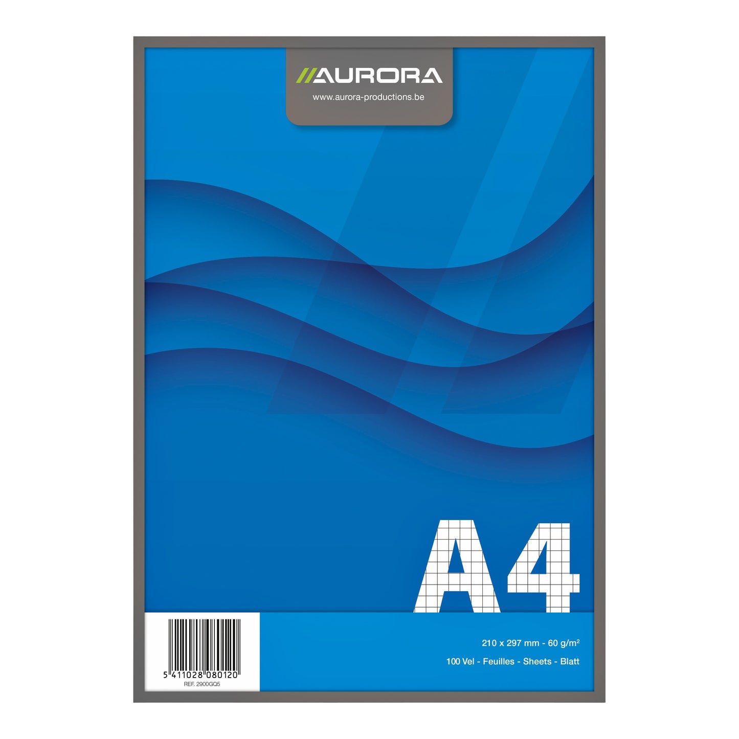 Aurora - Schrijfblok a4 ruit 5x5mm 100vel 60gr bl