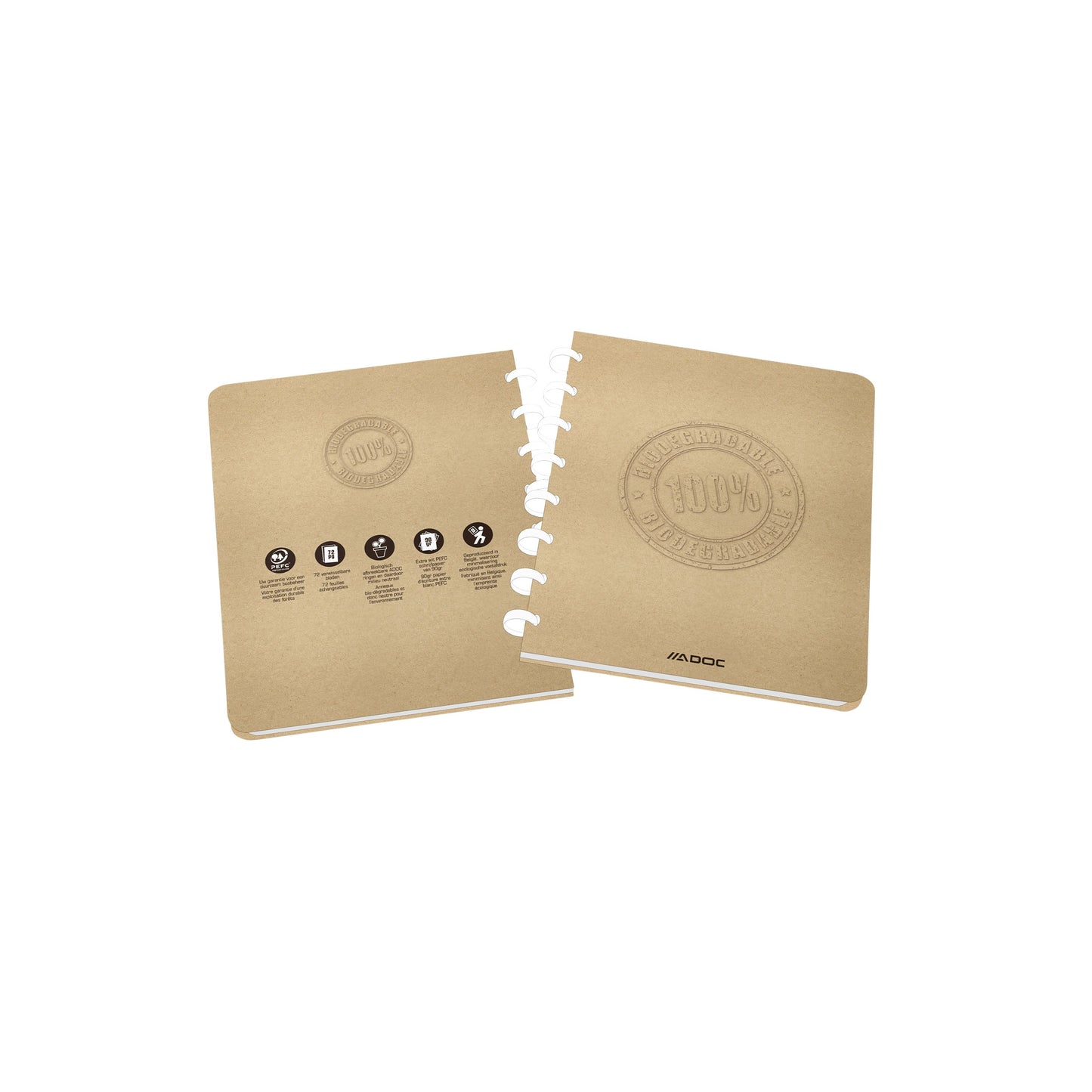 ADOC - Quaderno BIO A5 diamante 4x8mm 144 pagine 90gr kraft | 10 pezzi