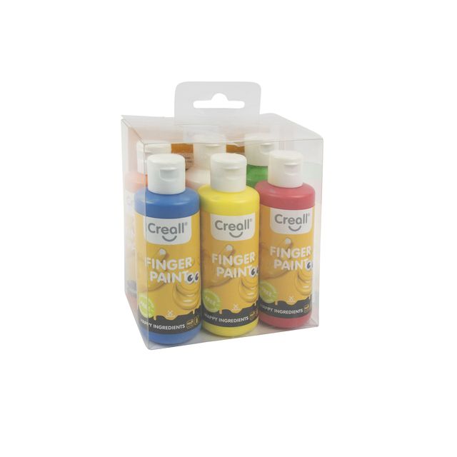 Creall - Pintura para dedos Happy Ingredients 6 colores de 80ml