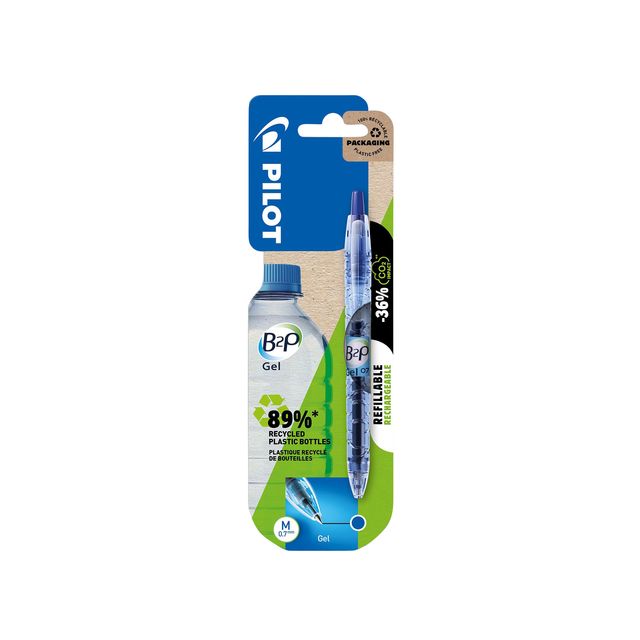 Pilot - Gelschrijver Begreen B2P medium blauw blister à 1 stuk