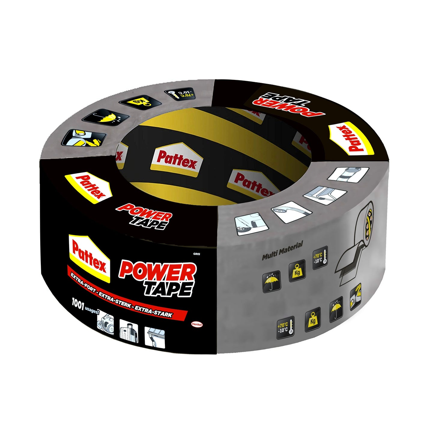 Pattex - Cinta adhesiva Power e 50mmx50m gris