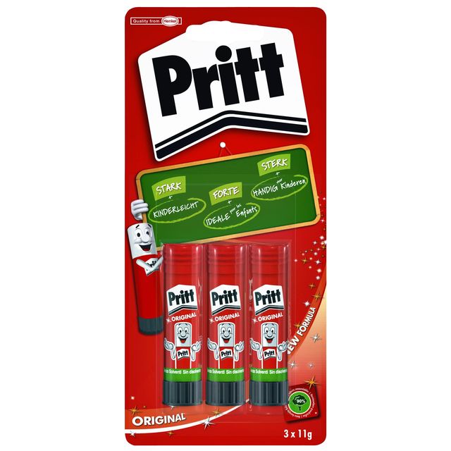Pritt - Bâton de Colle Stick Original 11gr blister de 3 pièces