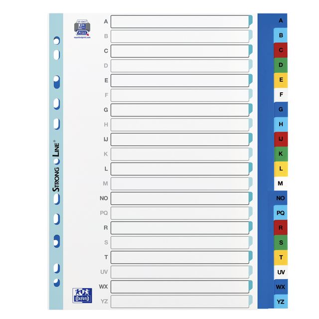 Oxford - Tabbladen a4+ 11r pp a-z 20dlg kleur | 25 stuks