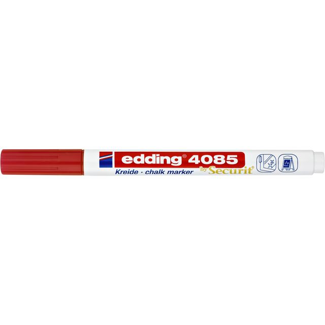 Edding - Rotulador de tiza 4085 por redondo 1-2mm rojo