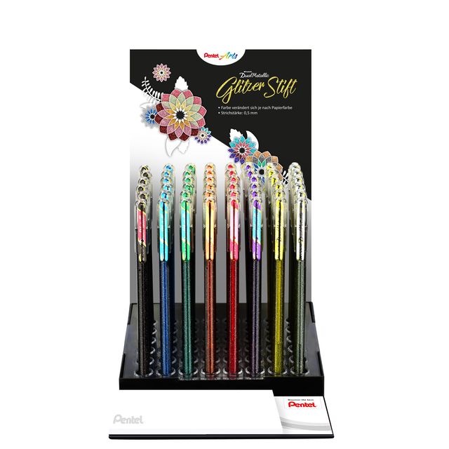 Pentel - Gelschrijver K110 Dual medium metallic assorti 8 kleuren