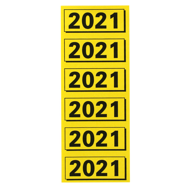 Elba - Rugetiket 2021 geel met zwarte opdruk 120st | 100 stuks