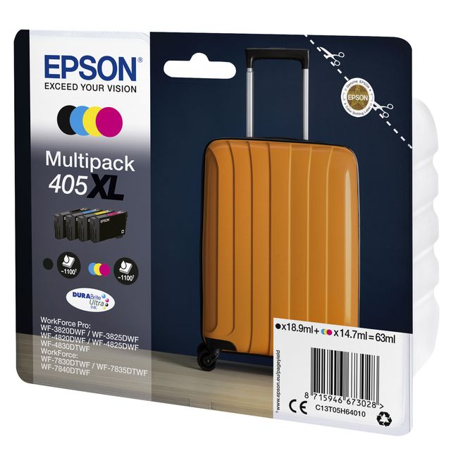 Epson - Inktcartridge 405XL T05H64 zwart + 3 kleuren