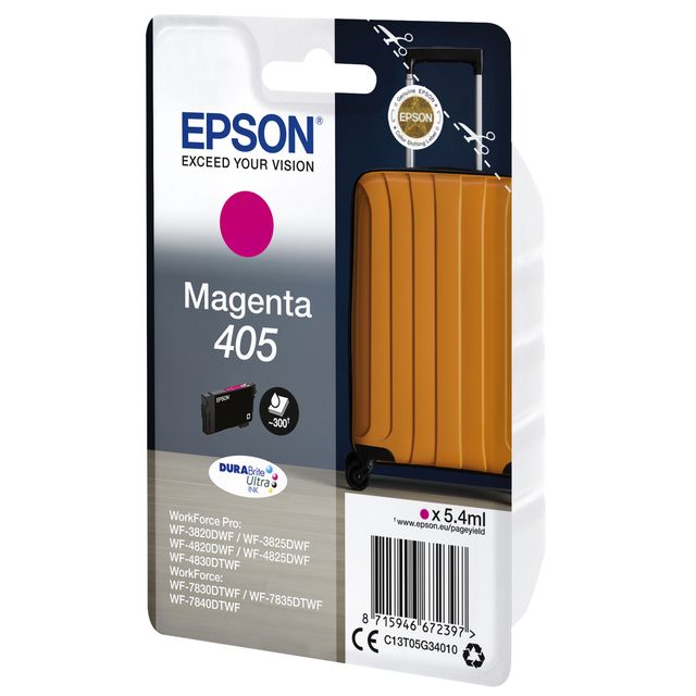 Epson - Singlepack Magenta 405 DURABrite Ultra Ink