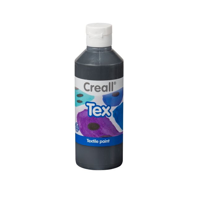 Creall - Vernice per tessuti Tex nero 250 ml | 6 pezzi