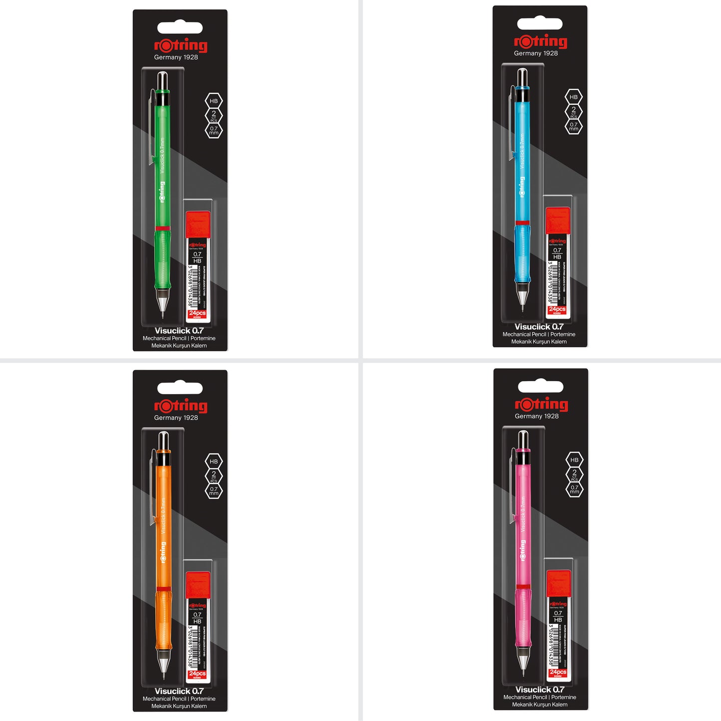 Rotring - Vulpotlood Visuclick 2B 0.7mm assorti