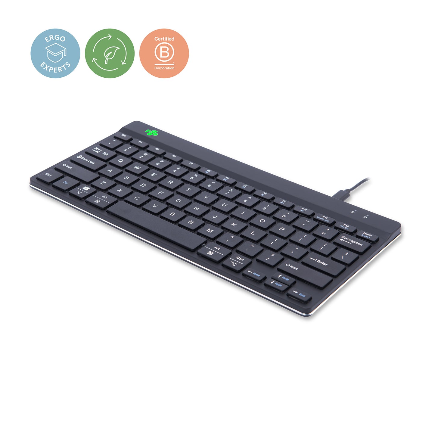 R-Go Tools - Ergonomisch toetsenbord R-Go Compact Break, compact toetsenbord met pauzesoftware, QWERTY (US), bedraad, zwart