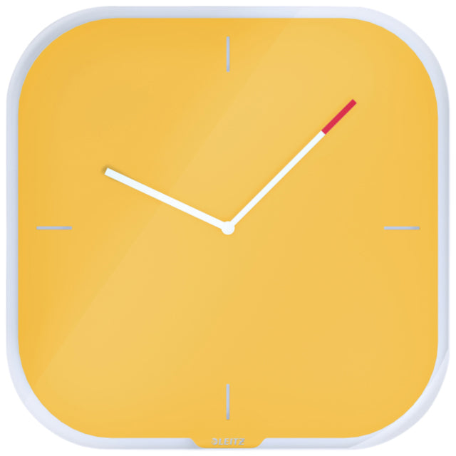 Leitz - Wall clock Cozy yellow glass | 4 pieces