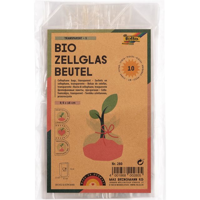 Folia - Busta in cellophane 95x160mm 10 pezzi trasparente