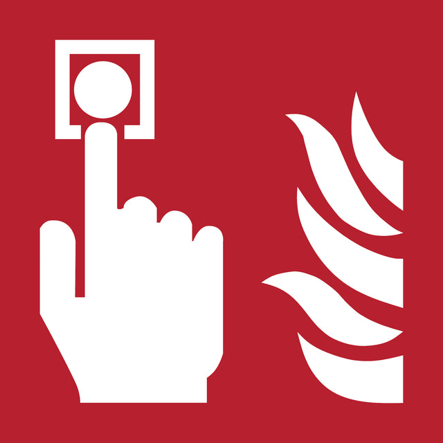 Quantore - Icône signe Djois Détecteur d'incendie 200x200mm rouge