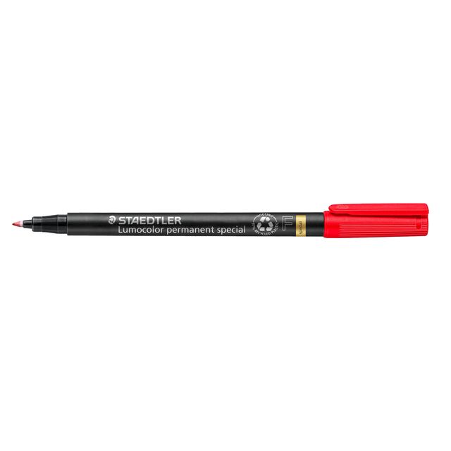 Staedtler - Filzstift Lumocolor 319 spezial permanent F rot | 10 Stück