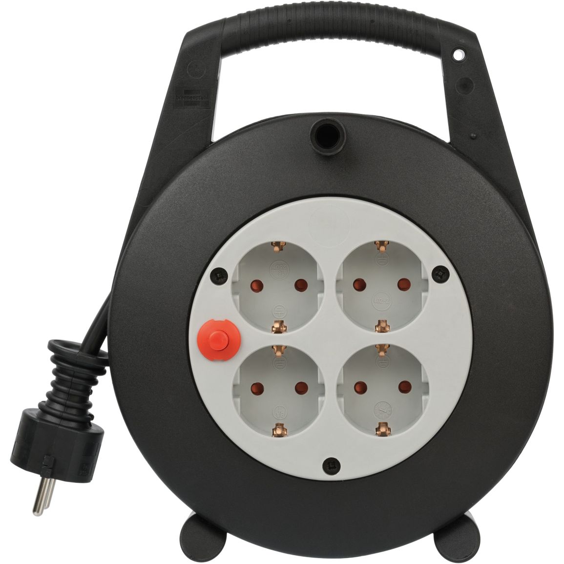 Brennerstuhl - Enrollador de cable de 4 vías 5 metros negro/gris | 5 piezas