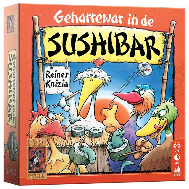 999 games - Dobbelspel geharrewar in de sushibar | 12 stuks