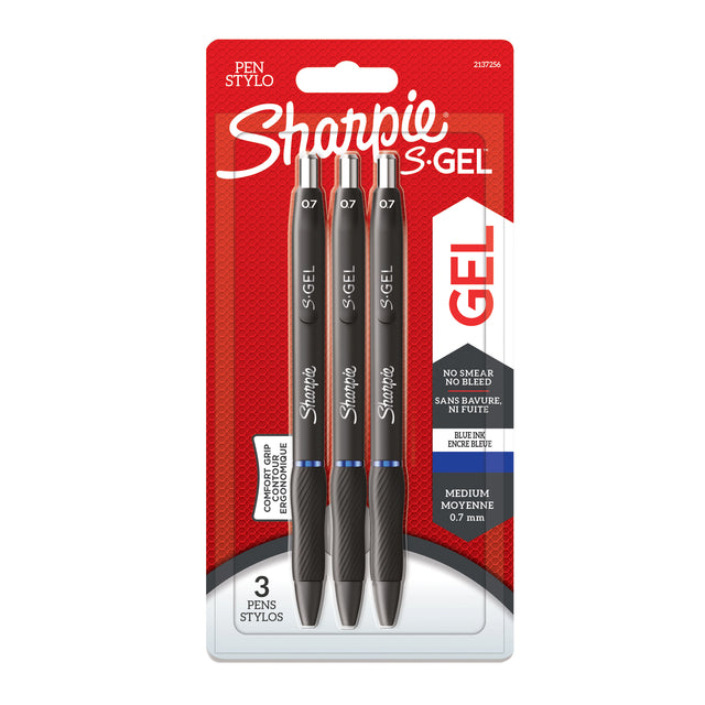Sharpie - Gel writer ovvero blister S-gel blu medio da 3 pezzi