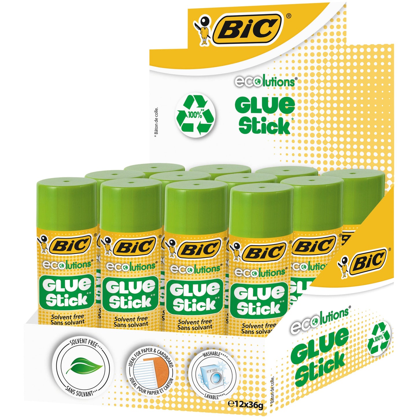 BIC - Bâton de colle ecolutions 36gr boîte de 9+3 offertes | 16 pièces