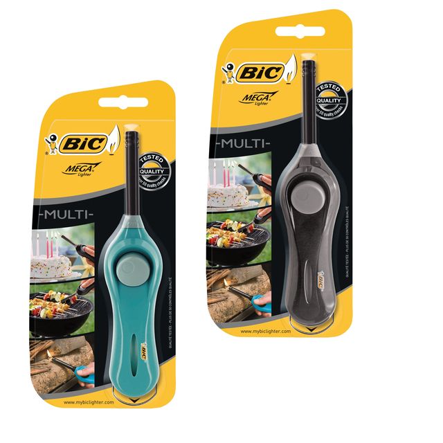 BIC - Aansteker megalighter U140 multi assorti blister à 1 stuk | 10 stuks