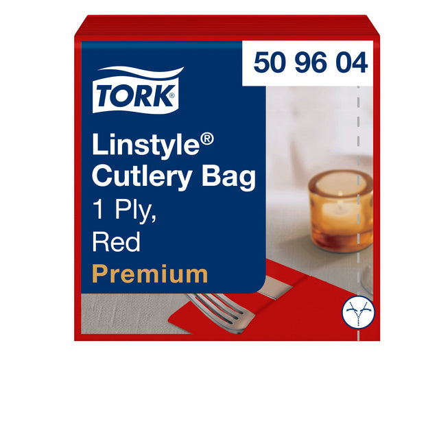 Tork - Pochette Linstyle 1-laags 390x390mm rood 509604