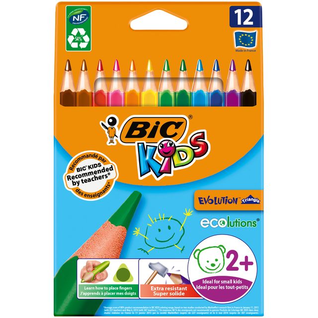 Bickids - Kleurpotloden Kids Evolution ecolutions triangle assorti etui à 12 stuk