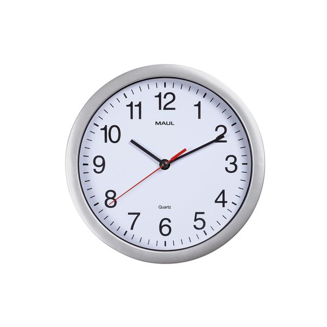 MAUL - Wall clock run quartz Ø25x5cm plastic silver/white incl. battery