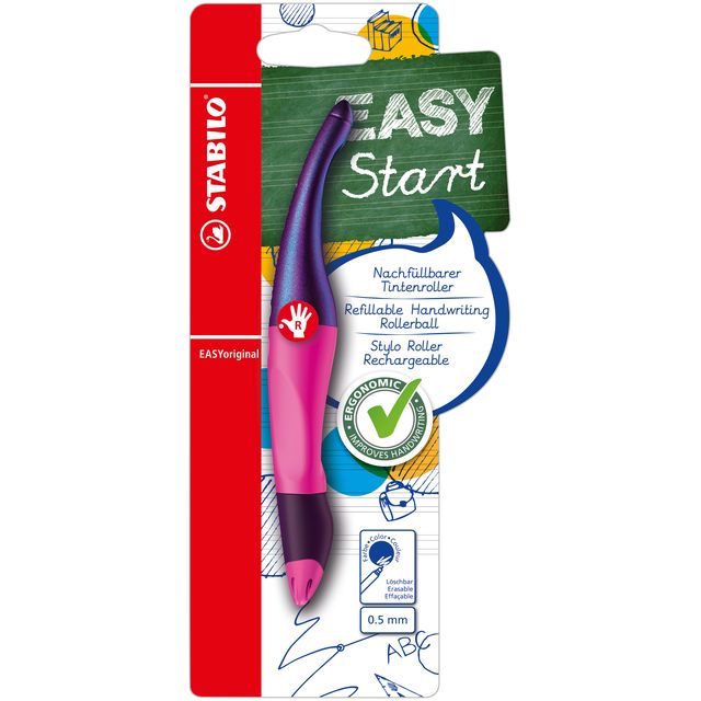 Stabilo - Rollerpen Easyoriginal rechtshandig hologr ed M magenta blist | 5 stuks
