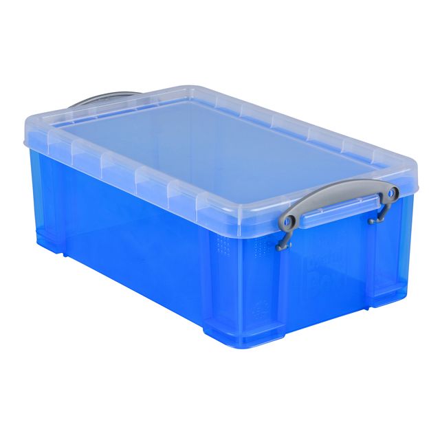 Realmente Útil - Caja de almacenamiento 5 litros 340x200x125mm azul transparente