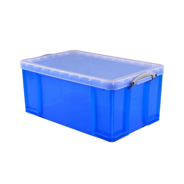 Really Useful - Opbergbox 64 liter 710x440x310mm transparant blauw
