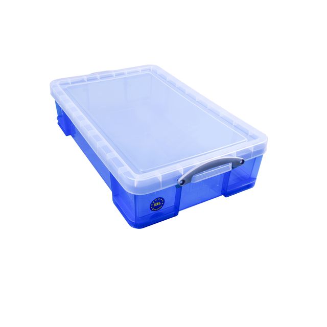 Wirklich nützlich - Aufbewahrungsbox 33 Liter 710x440x165mm transparent blau