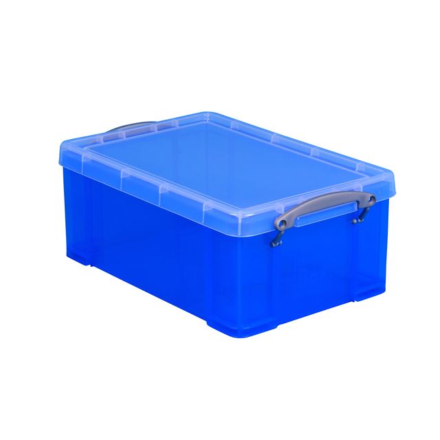 Really Useful Box - Storage box 9 liters 395x210x140mm transparent blue