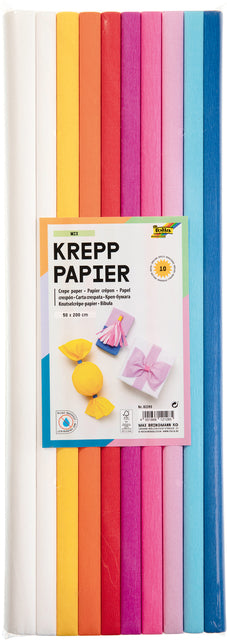 Folia Paper - Crepe paper Folia 50x200cm Mix 10 colors | 10 pieces