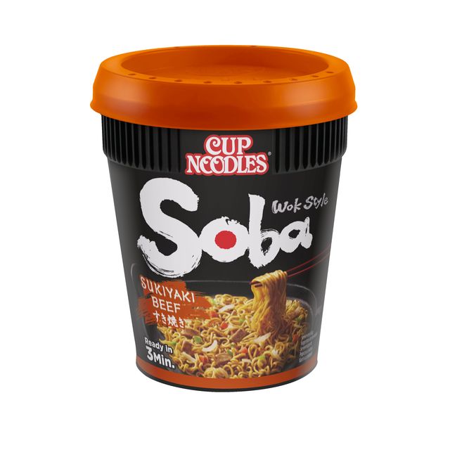Nissin - Noodles Soba sukiyaki tazza di manzo | 8 pezzi