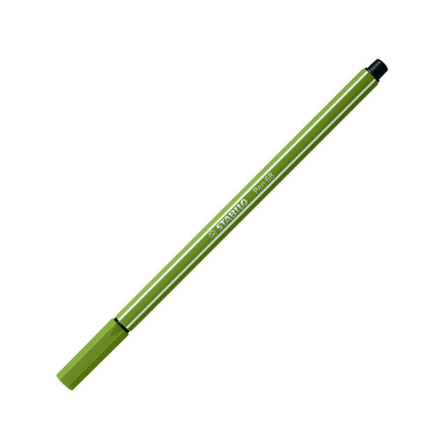 Stabilo - Pen 68, premium viltstift, modder groen, per stuk