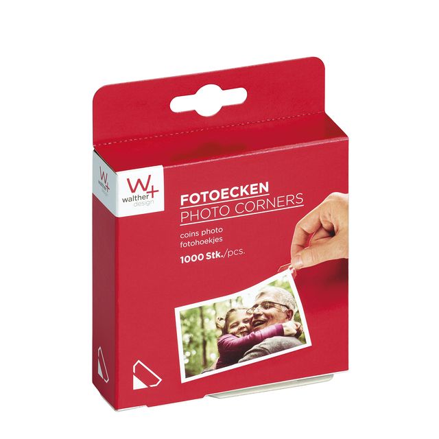 Walther Design - Fotohoeken design 10x15mm transparant 1000 stuks