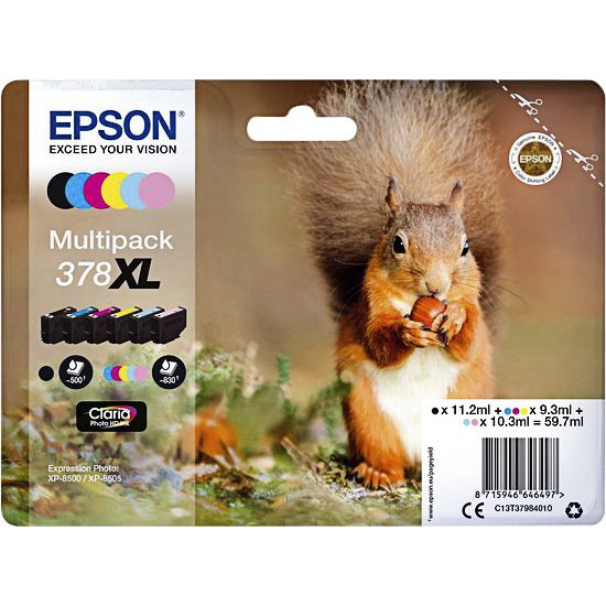 Epson - Squirrel Multipack 6-colours 378XL Claria Photo HD Ink