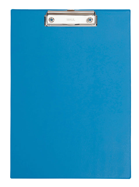 Maul - Carpeta portapapeles A4 vertical con portabolígrafo PVC azul claro neón
