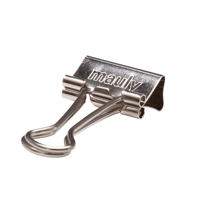 MAUL - Paper clamp 215 foldback 19mm capacity 7mm silver 12 pieces