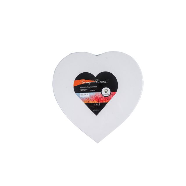 Conda - Canvas hart 25 cm gebleekt katoen | 10 stuks