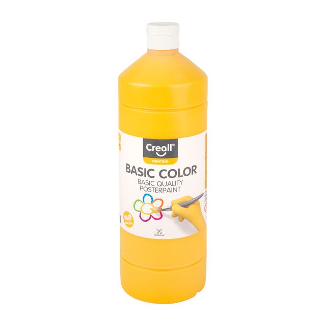 Creall - Peinture pour affiches basic jaune foncé 1000ml | 6 pièces