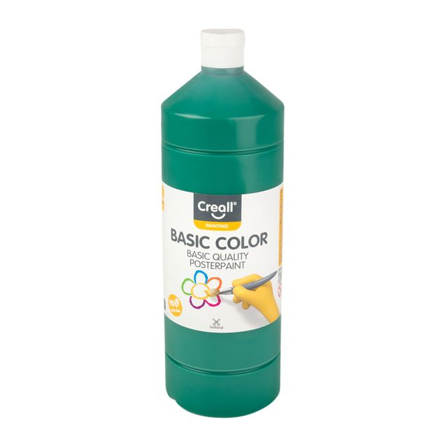 Creall - Plakkaatverf basic donkergroen 1000ml | 6 stuks