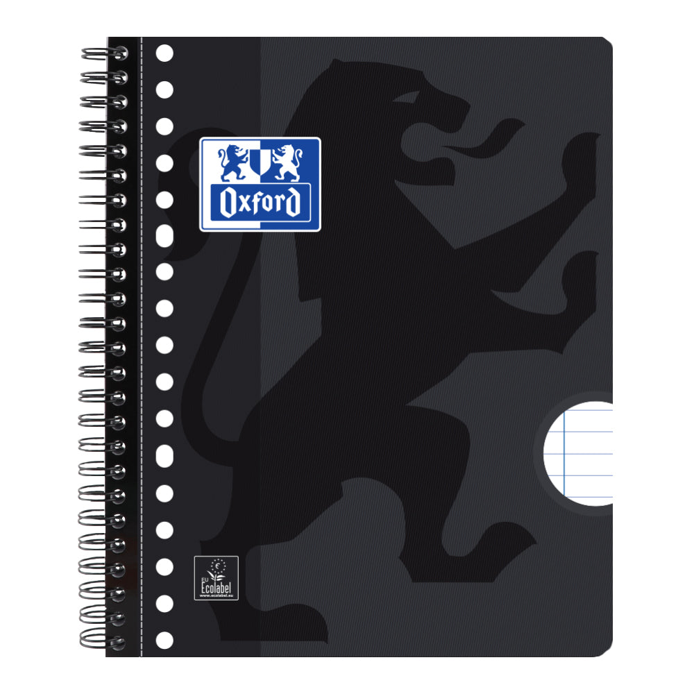 Oxford - Lecture block School A5+ line 17-hole 160 pages 80gr black | 5 pieces