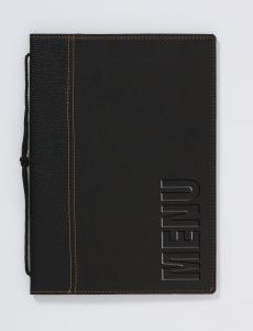 Klika - Carpeta de menú A5 Trend negra (4 páginas) 8 piezas