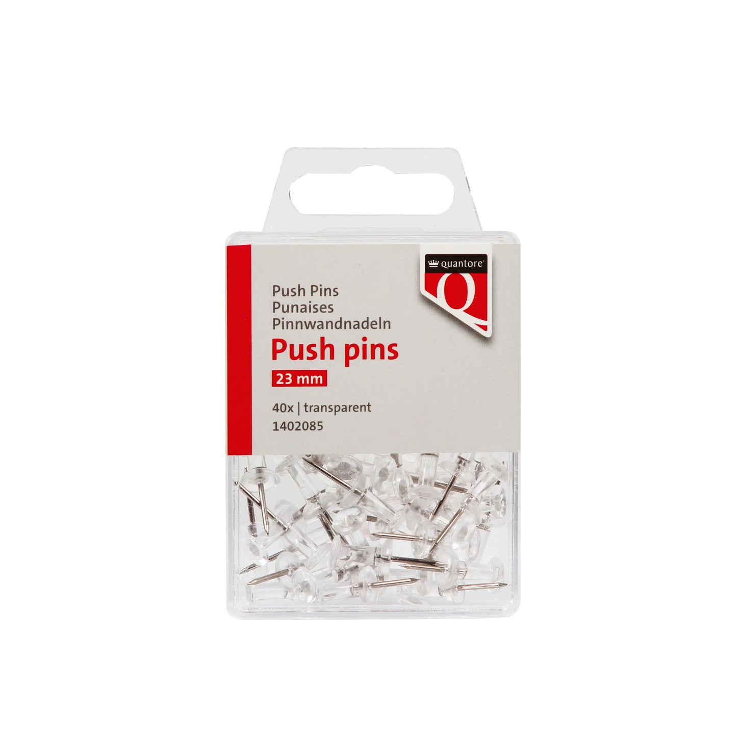 Quantore - Push pins 40 pieces transparent