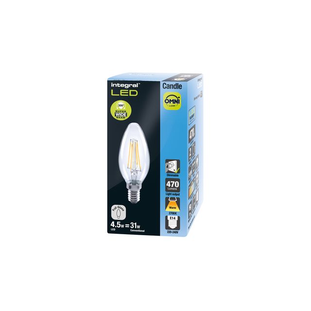 Integral - Lampe LED E14 2700K blanc chaud 4,5W 250lumen