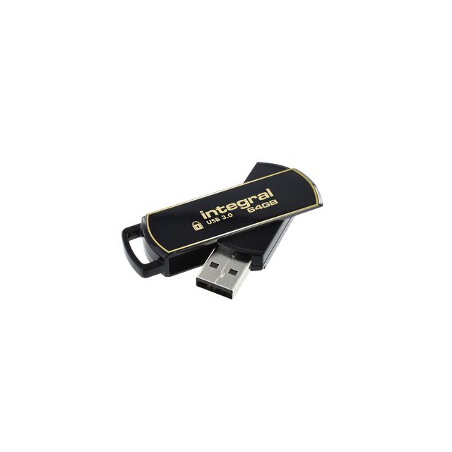 Integrale - Chiavetta USB 3.0 Secure 360 64GB nera